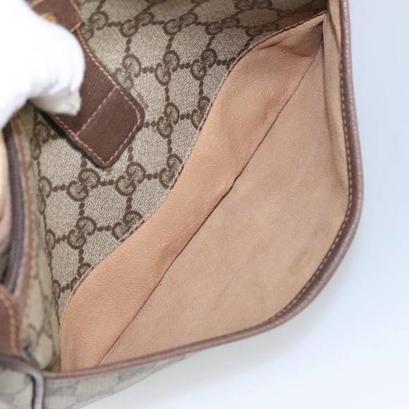 GUCCI GG Supreme Web Sherry Line Shoulder Bag PVC Beige 89 02 032 Auth 97594 - Picture 11 of 16